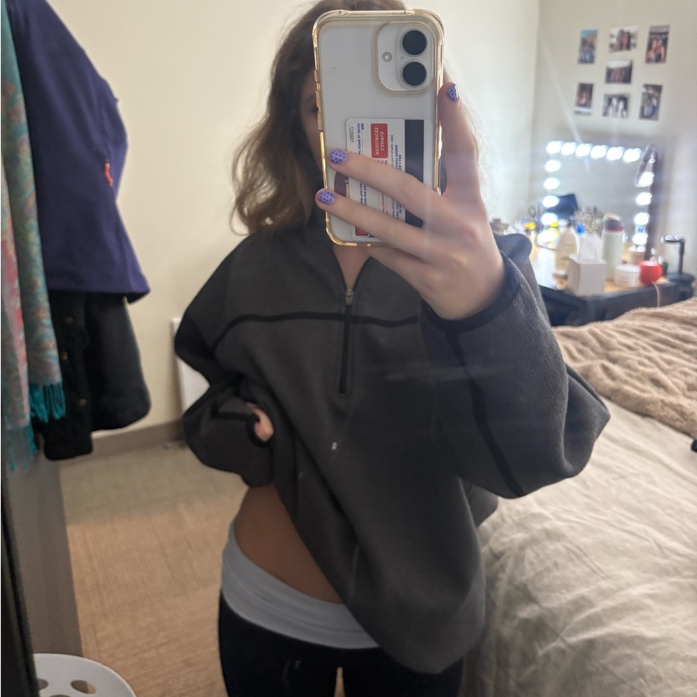Gray Quarter-Zip Pullover